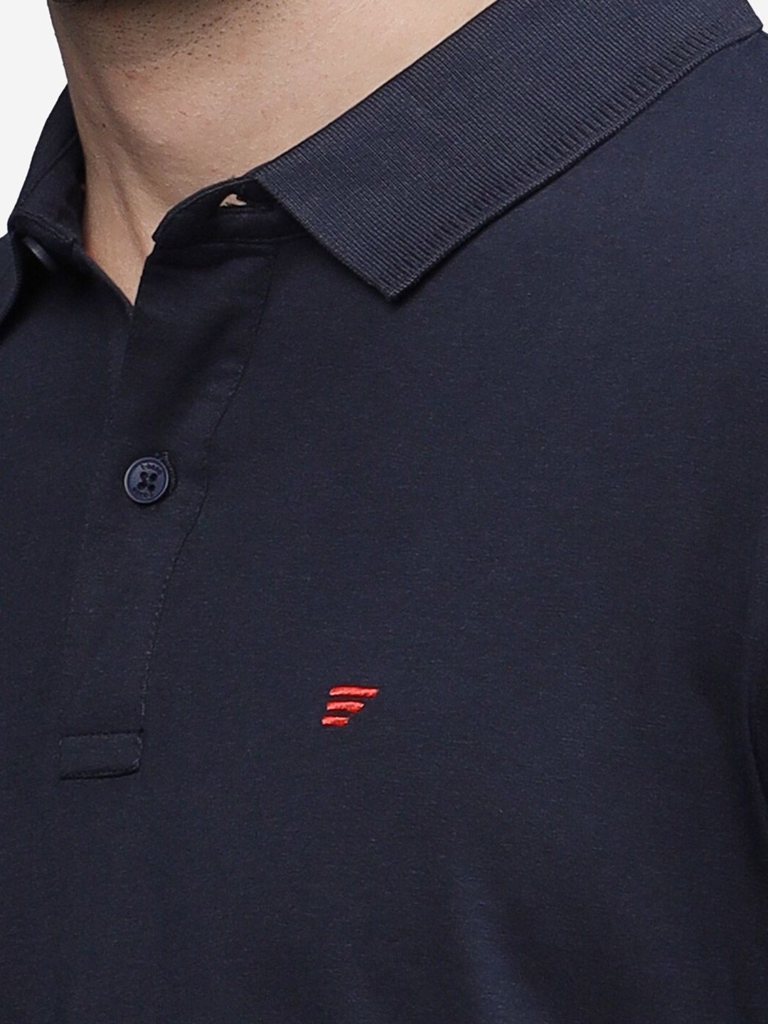 T-Base Men Polo Collar Applique T-Shirt