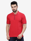 Half Sleeve Haute Red Polo Collar T-Shirt