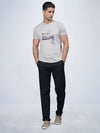 Navy Linen Look Cotton Stretch Chino Pants