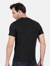 T-Base Men Black Printed Slim Fit Cotton T-Shirt