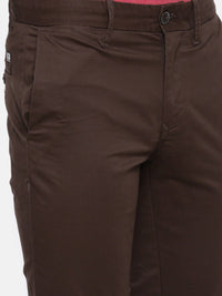 T-Base Men Brown Easy Wash Chinos Trousers