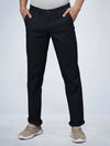 Navy Linen Look Cotton Stretch Chino Pants