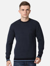 T-Base Men Navy Blue Quirky Printed Cotton Pullover