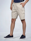 X Print Oyster Beige Lounge Shorts
