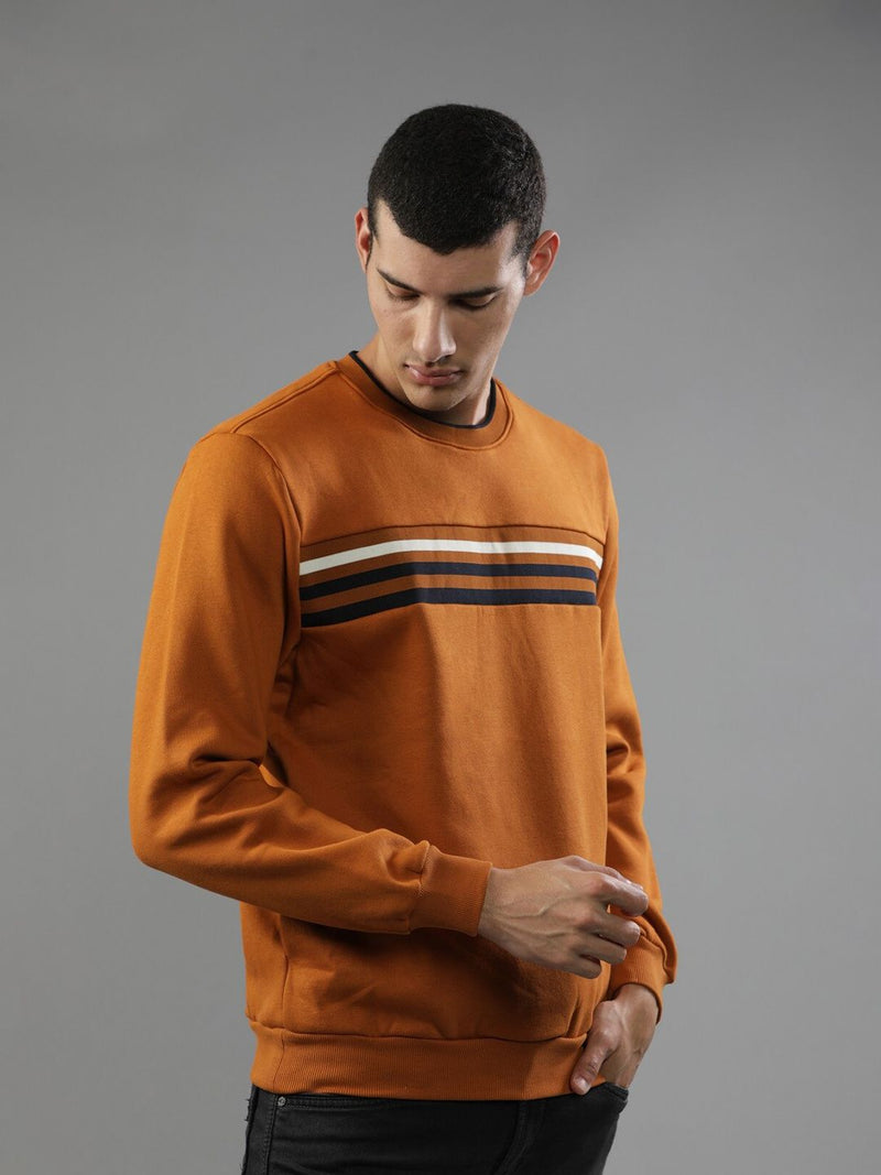 T-Base Striped Round Neck Sweatshirt