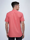 Half Sleeve Coral Cotton Kurta Linen Shirt