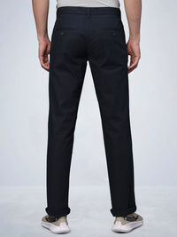 Navy Linen Look Cotton Stretch Chino Pants