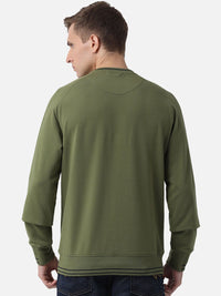 T-Base Men Olive Green Sweatshirt