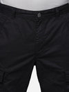 Black Solid Cargo Pants