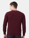 T-Base Self Design V Neck Pullover Sweater