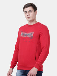 T-Base Men Red Printed Sweatshirt