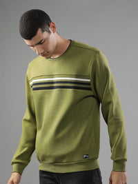 T-Base Striped Round Neck Long Sleeve Pullover Sweatshirt