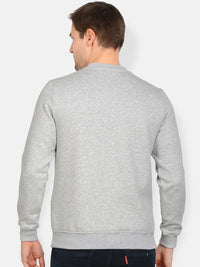 T-Base Men Grey & Black Printed Sweatshirt