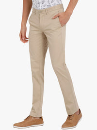 T-Base Men Cream-Coloured Core Chino Trousers