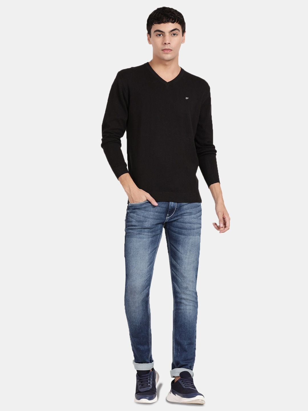 T-Base Men V-Neck Cotton Pullover