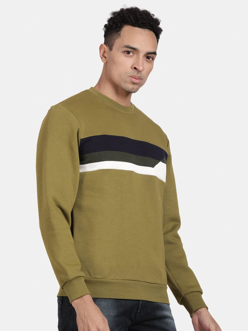 T-Base Colourblocked Cotton Sweatshirt