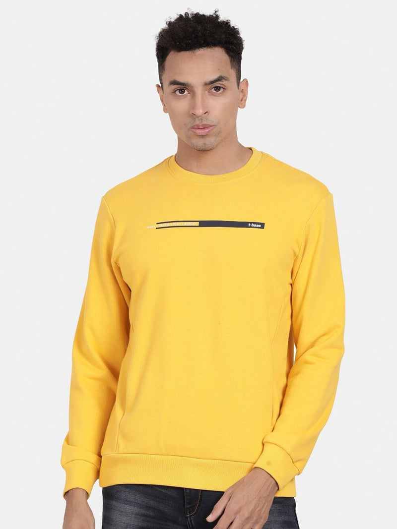 T-Base Round Neck Long Sleeves Cotton Ribbed Sweatshirt