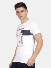 T-Base Men Printed Round Neck Cotton T-Shirt