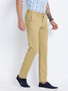 T-Base Men Beige Easy Wash Chinos Trousers