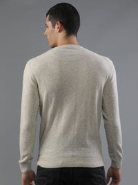 T-Base Men Grey Solid Pullover