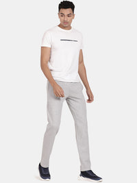 Grey Melange Knitted Lower Track Pants