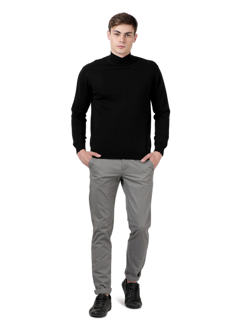 High Neck Black Full Sleeve Pullover