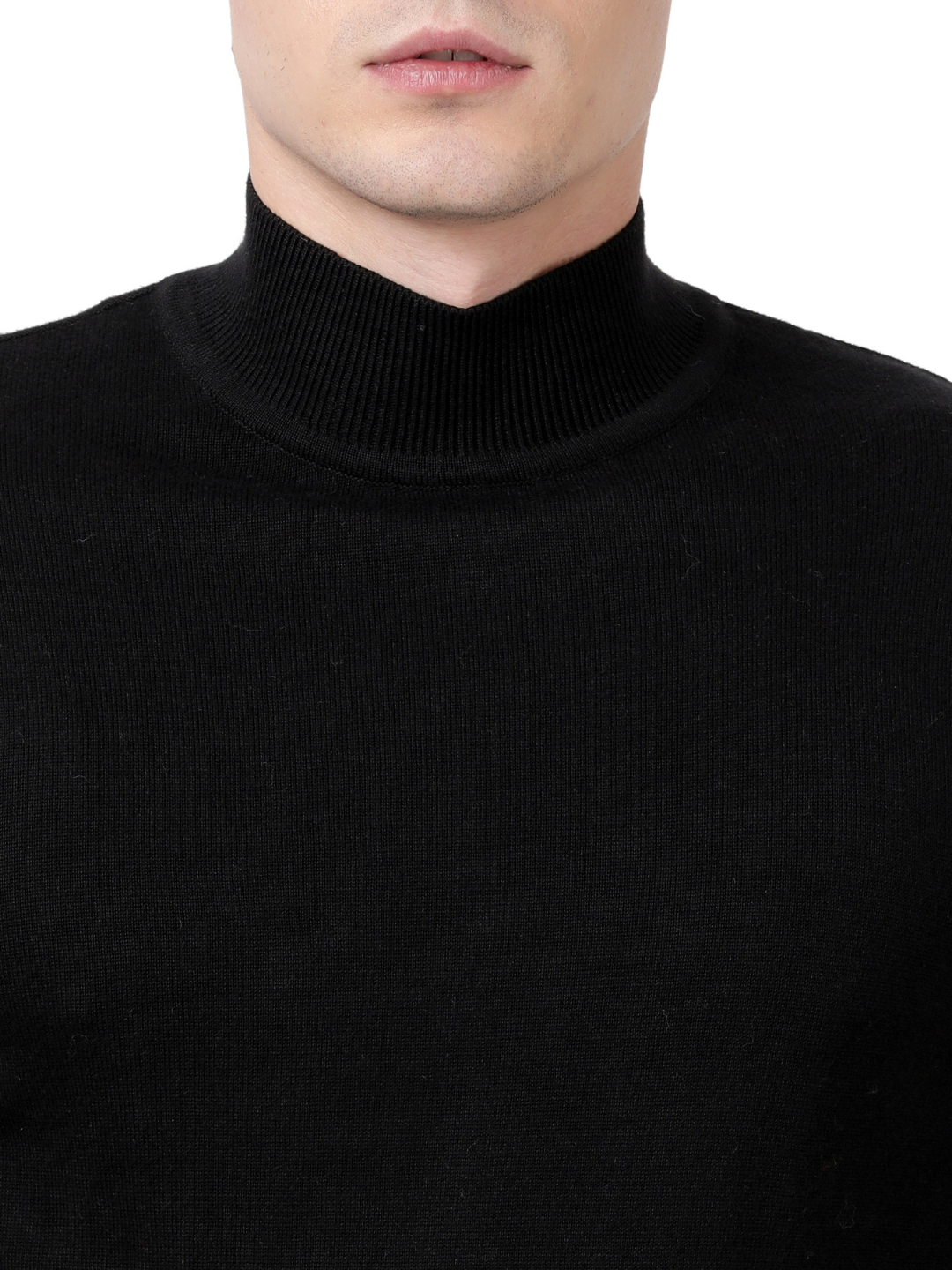 High Neck Black Full Sleeve Pullover