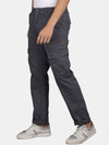 T-Base Men Mid-Rise Flat-Front Plain Zip Cotton Cargos Trouser