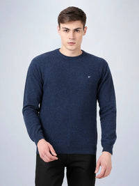 V Neck Lambswool Deep Indigo Full Sleeve Pullover