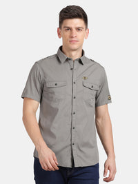 Half Sleeve Clay Military Shirt