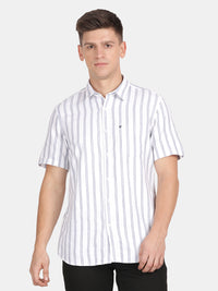 Half Sleeve White Striper Shirt