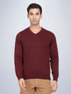 V Neck Wine Full Sleeve Pullover