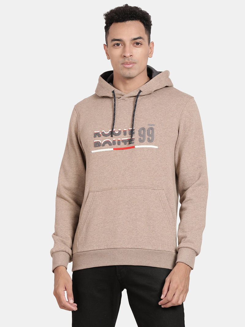 T-Base Typography Printed Hooded Pullover