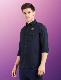 COTTON STRETCH FULL SLEEVE MILITARY SHIRT