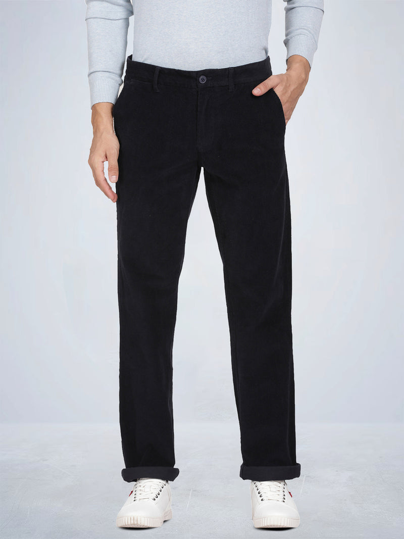 Navy Corduroy Stretch Chino Pants