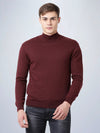 High Neck Wine Full Sleeve Pullover