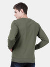 T-Base Men Olive Green Printed Sweatshirt