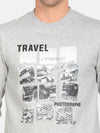 T-Base Men Grey & Black Printed Sweatshirt