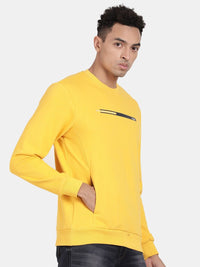 T-Base Round Neck Long Sleeves Cotton Ribbed Sweatshirt