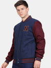 t-base Insulator Mock Collar Varsity Jacket