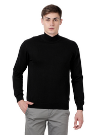 High Neck Black Full Sleeve Pullover