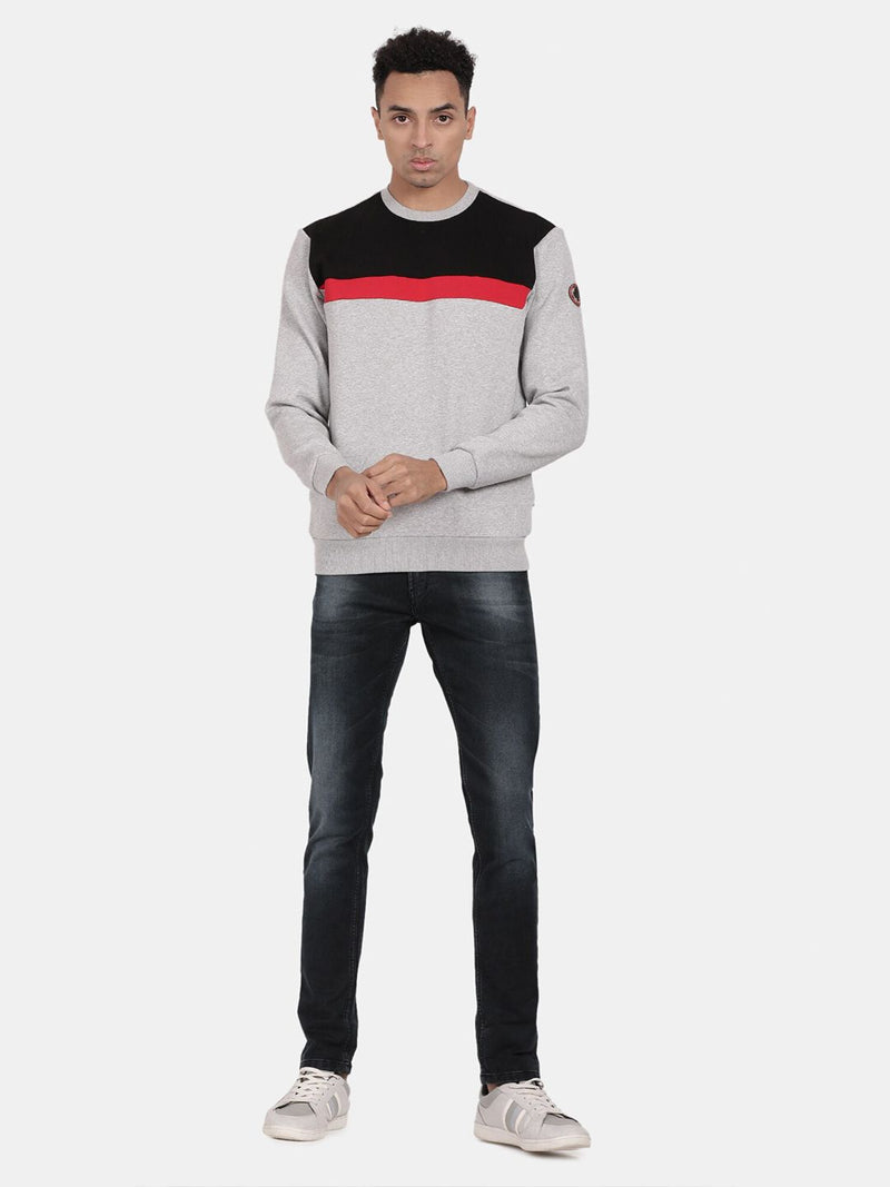 T-Base Men Colourblocked Sweatshirt