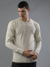 T-Base Men Grey Solid Pullover