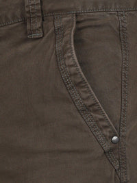 Forest Green Solid Cargo Pants