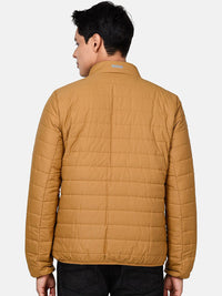 T-base Men Yellow Colourblocked Lightweight Puffer Jacket