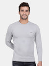 T-Base Men Grey Solid Cotton T-Shirt