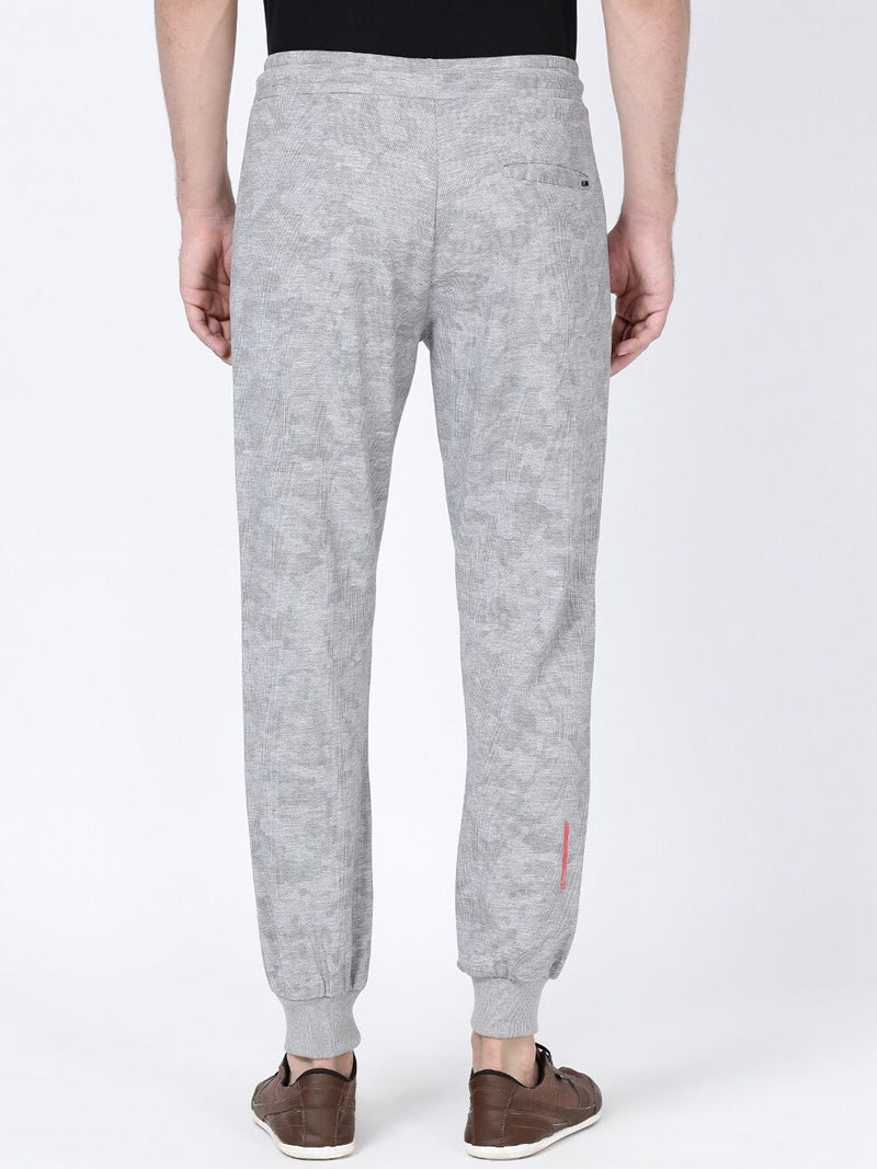 T-Base Men Grey Printed Cotton Joggers