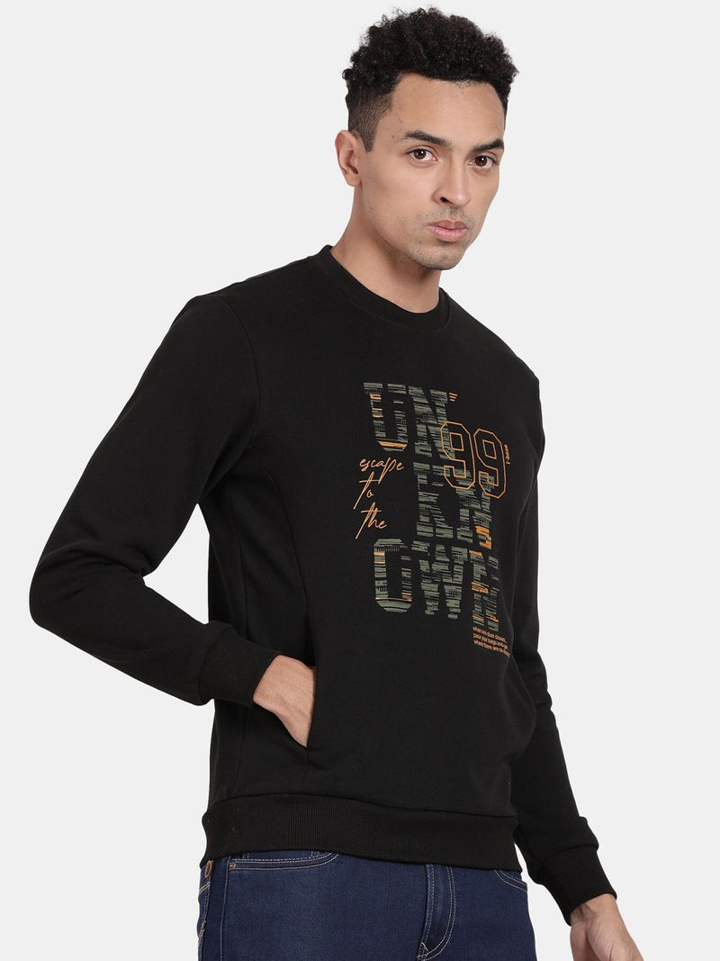 T-Base Typography Printed Sweatshirt