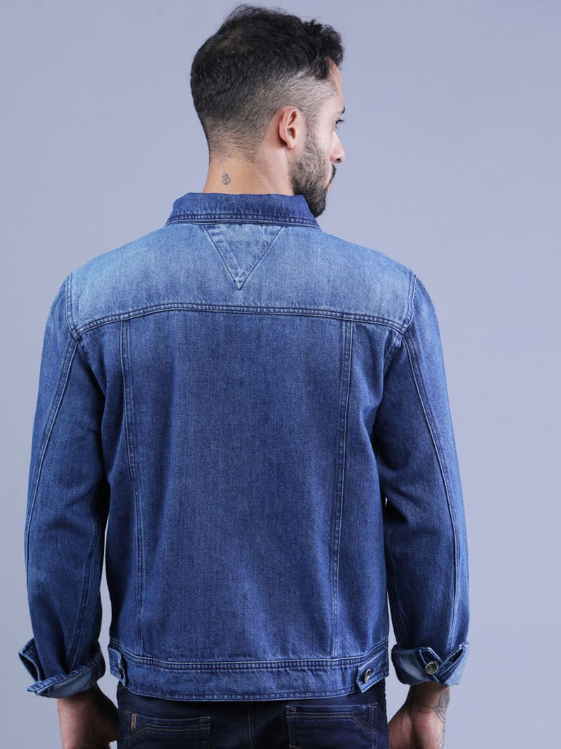 t-base Men Washed Denim Jacket