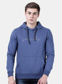 T-Base Typography Printed Hooded Sweatshirt